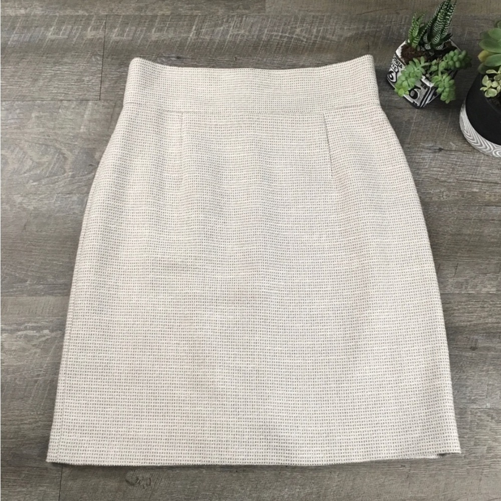 Antonio Melani Cream Knit High-Waist Pencil Skirt - Size 6